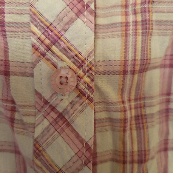 Ariat Pro Series Blouse Sz XXL Western Button Up Longsleeve Pink Purple Sparkle - Picture 15 of 16